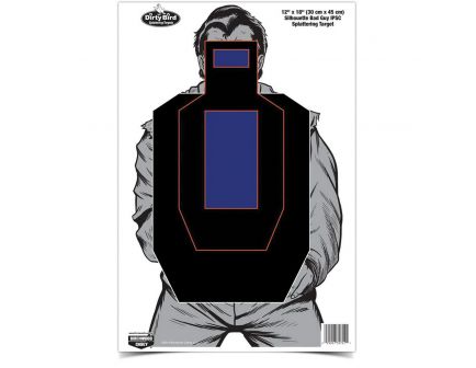 Birchwood Casey Dirty Bird 12" x 18" Silhouette Bad Guy IPSC Target, Black/Blue, 100/pack - 35721