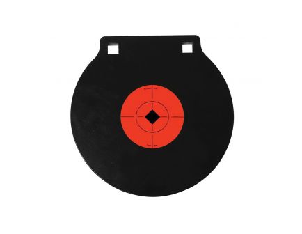 Birchwood Casey World of Targets 8" x 0.375" Crosshair Bullseye Double Hole Gong, Orange/Black - 47604