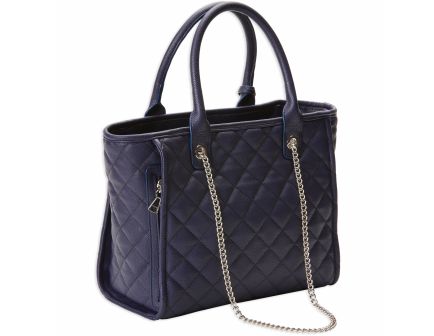 Bulldog Cases Tote Quilted Purse w/ Holster, Navy - BDP-059