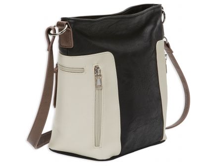 Bulldog Cases Convertible Hobo/Crossbody Style Purse w/ Holster, Black/Tan - BDP-070