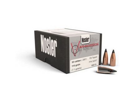 Nosler Varmageddon .30 110 gr FBTP Rifle Bullet, 100/box - 34057