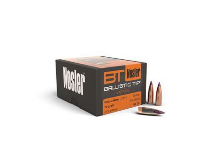 Nosler Ballistic Tip Varmint 6mm 70 gr SBT Rifle Bullet, 100/box - 39532