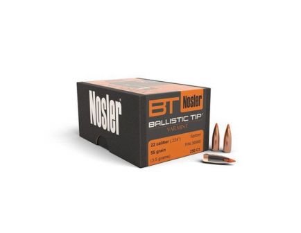 Nosler Ballistic Tip Varmint .22 55 gr SBT Rifle Bullet, 250/box - 39560