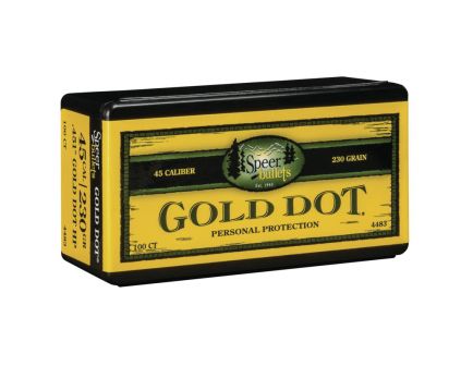 Speer Gold Dot .45 230 gr HP Handgun Bullet, 100/box - 4483