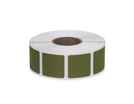 Action Target Law Enforcement 0.875" Square Self-Adhesive Target Bullet Hole Repair Paster, Dark Green, 1000/box - PAST/DKGR