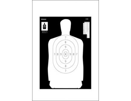 Action Target Law Enforcement 17.5" x 23" Silhouette B-34 Reverse Qualification Target, Black/Ivory, 100/box - B-34R-100