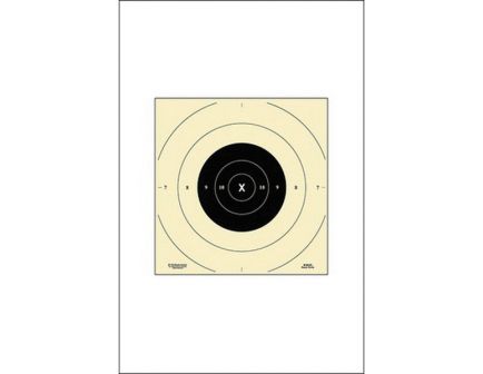 Action Target Law Enforcement 10.5" x 10.5" Repair Center B-8 Bullseye Timed and Rapid Fire Target, Black, 100/box - B-8C(P)100
