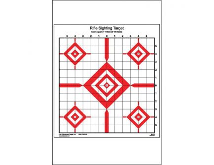 Action Target Law Enforcement 14" x 15" Advanced Rifle Sighting Target, Black/Red/White, 100/box - SI13100