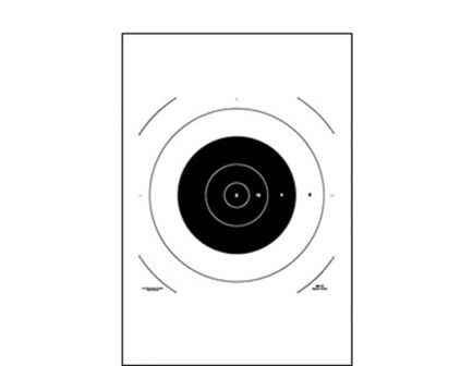 Action Target Law Enforcement 10.5" x 10.5" Repair Center High Power Bullseye Slow and Rapid Fire NRA Target, Black/White, 100/box - SR-1C100