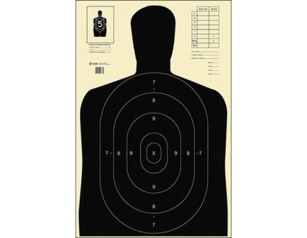 Action Target Law Enforcement 23" x 35" Silhouette B-27E Economy Target, Black, 100/box - B-27E BLACK-100