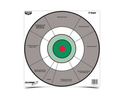 Birchwood Casey EZE-Scorer 12" Handgun Trainer Target, Black/Gray/Green/Red/White, 13/pack - 37245