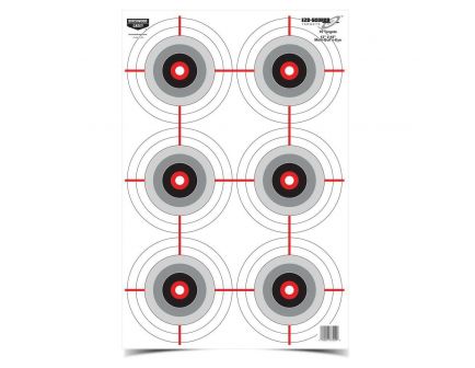 Birchwood Casey EZE-Scorer 12" x 18" Multiple Bullseye Target, Black/Gray/Red/White, 10/pack - 37209