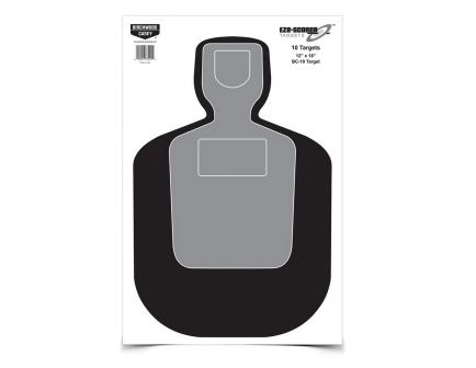 Birchwood Casey EZE-Scorer 12" x 18" Silhouette BC19 Practice Target, Black/Gray, 10/pack - 37201