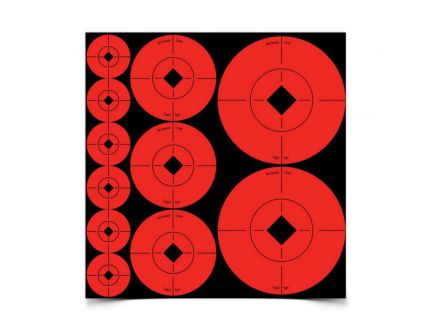 Birchwood Casey Target Spots 1", 2" and 3" Self-Adhesive Bullseye Target, Orange, 110/pack - 33928