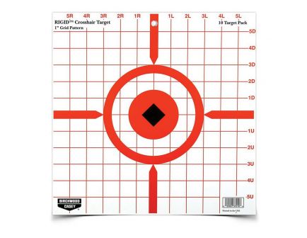 Birchwood Casey Rigid 12" x 12" Crosshair Sight-In Target, Orange/Black, 10/pack - 37210