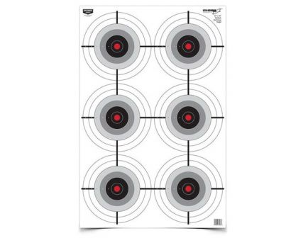 Birchwood Casey EZE-Scorer 23" x 35" Multiple Bullseye Target, Black/Gray/Red/White, 5/pack - 37037