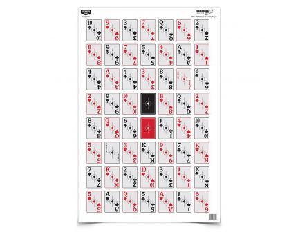 Birchwood Casey EZE-Scorer 23" x 35" 52-Card Shoot-Up Target, Black/Red/White, 5/pack - 37026