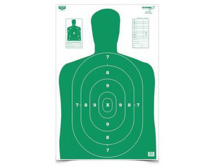 Birchwood Casey EZE-Scorer 23" x 35" Silhouette BC27 Practice Target, Green/White, 5/pack - 37015