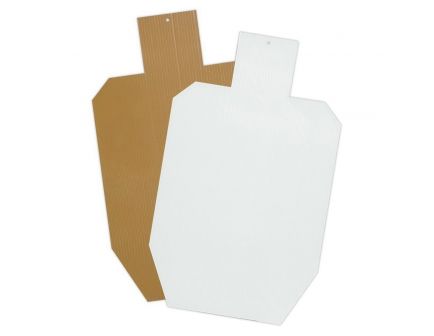 Birchwood Casey Sharpshooter 18" x 29.9" Silhouette IPSC Practice Target, Brown/White, 6/pack - 38459
