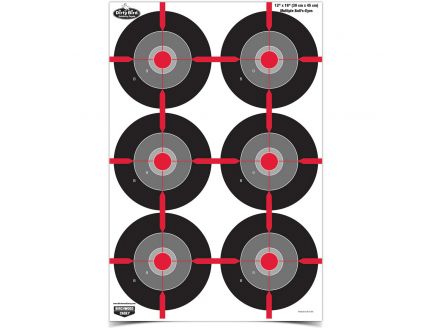 Birchwood Casey Dirty Bird 12" x 18" Multiple Bullseye Target, Black/Gray/Red/White, 8/pack - 35705