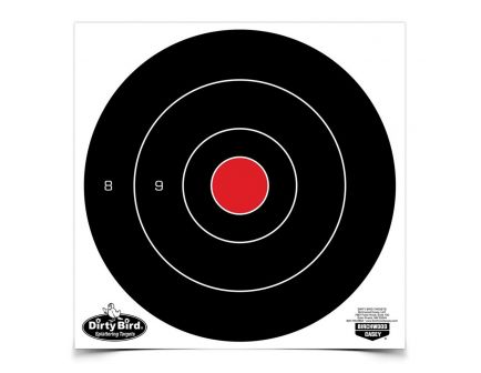 Birchwood Casey Dirty Bird 8" Non-Adhesive Bullseye Target, Black, 25/pack - 35825