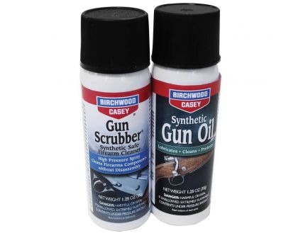 Birchwood Casey Gun Scrubber Synthetic Gun Oil Firearm Cleaner Combo Pack, 1.25 oz Aerosol Can, 2/pack - 33329