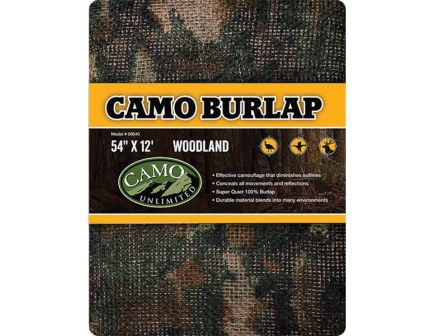 Camo Unlimited Fabric Ground/Tree Burlap, Woodland - 9540