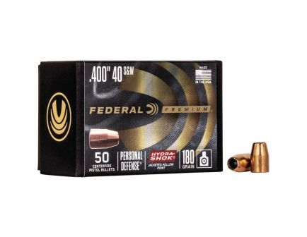 Federal Hydra-Shok .40 S&W/10mm 180 gr JHP Component Handgun Bullet, 50/pack - PB40HS180