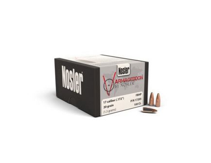Nosler Varmageddon .17 20 gr FBHP Rifle Bullet, 100/box - 17205