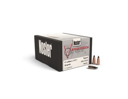 Nosler Varmageddon .17 20 gr FBTP Rifle Bullet, 100/box - 17210