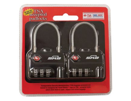 SKB Cases TSA Combination Cable Padlock, Black, 2/pack - 1SKBPDLC
