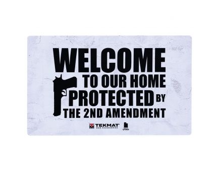 TekMat 2nd Amendment Door Mat, 42" W x 25" H x 0.125" T, White/Black - 42-2AMENDMENT