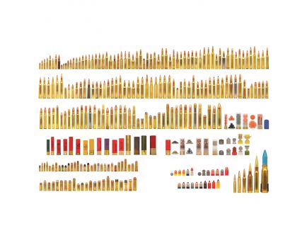 Chamberlain American Standard Rifle/Shotgun/Handgun Ammo Poster, 24" W x 36" L - AMERICAN