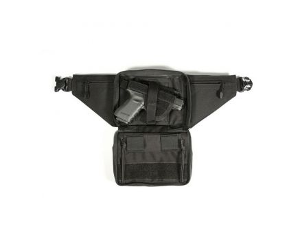 Blackhawk Size Large Ambidextrous Hand Automatic Revolver Concealment Weapon Fanny Pack Holster with Thumb Break, Textured Black - 60WF06BK