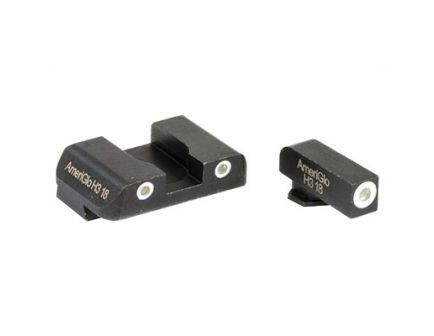 AmeriGlo Classic Front And Rear Green Night Sights With White Outline For 9/40/357 Double Stack Glocks - 227