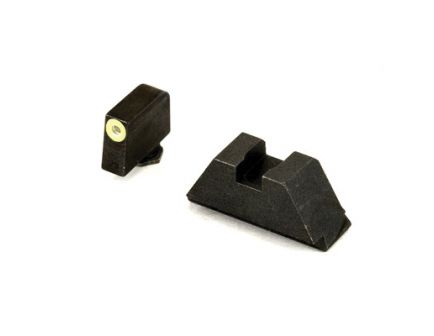 AmerGlo Suppressor Height Green Tritium Lime Outline Front Black Rear Sight Set For All Glocks Except 42/43 - GL-611