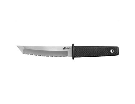 Cold Steel Kobun 5.5" Serrated Tanto Fixed Blade Knife, Polished Silver - 17TS