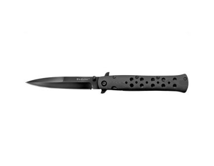 Cold Steel Tri-Lite 4" Plain Spear Point Folding Knife, Black - 26C4