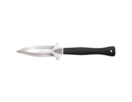 Cold Steel Hide Out 6.5" Plain Double Edged Fixed Blade Knife With Sheath, Silver - 49NDE