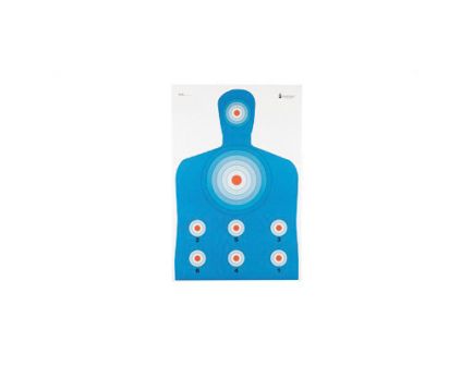 Action Target PR-CQ1 23"x35" High Visibility Fluorescent Target in Black/Blue/Red, 100/Box - PR-CQ1-100