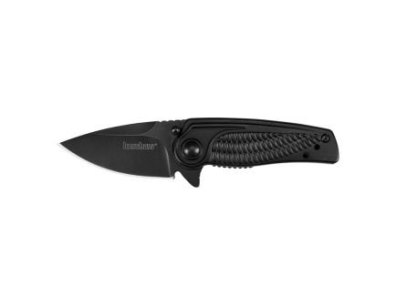 Kershaw Spoke 2" Plain Drop Point Assisted Folding Knife, Black - 1313BLK