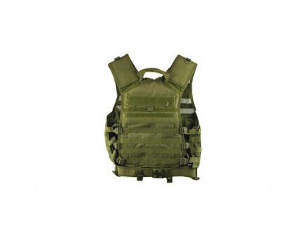 NCSTAR Modular Vest w/ Pistol Belt & Two Accessory Pouches Size Medium- 2XL Fully Adjustable, Green Nylon - CPV2915G