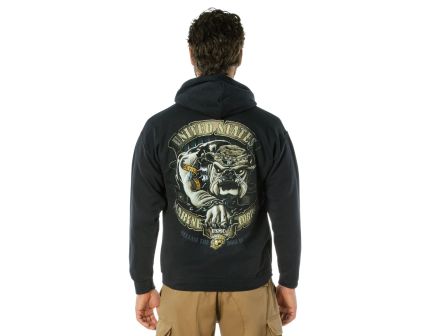 Black Ink U.S.M.C. Bulldog Hooded Pullover Sweatshirt - 2X-Large