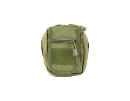 NCSTAR Small Utility Pouch w/ MOLLE Straps & Zippered Compartment, Green Nylon - CVSUP2934G