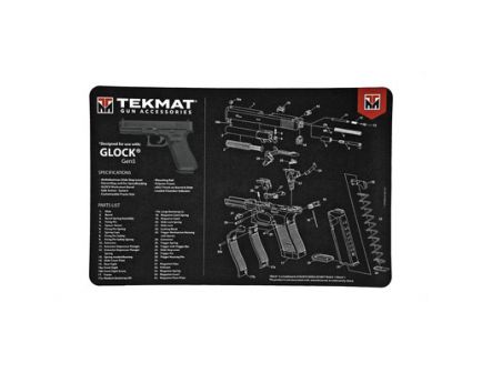 TekMat Glock Gen 5 17"x11" Pistol Mat With Small Microfiber TekTowel, Black - R17-GLOCK-G5