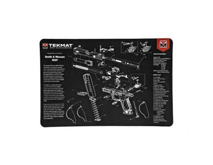 TekMat Smith & Wesson M&P 17"x11" Pistol Mat With Small Microfiber TekTowel, Black - R17-SW-MP