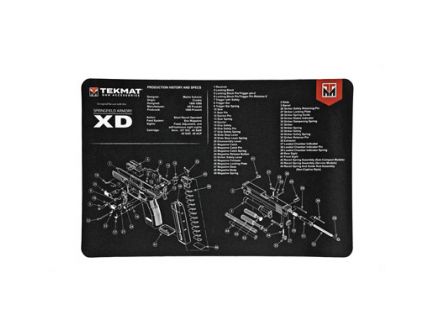 TekMat Springfield XD 17"x11" Pistol Mat With Small Microfiber TekTowel, Black - R17-XD
