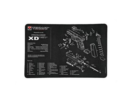 TekMat Springfield XD Mod 2 17"x11" Pistol Mat With Small Microfiber TekTowel, Black - R17-XDMOD2