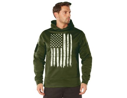 Rothco Concealed Carry U.S. Flag Hoodie - Olive Drab, 3X-Large