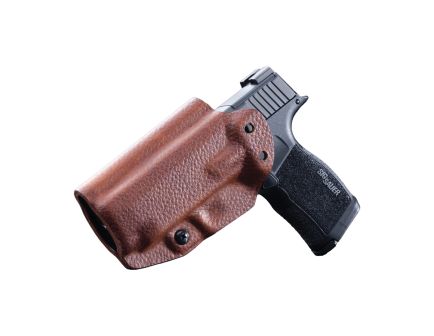 Mission First Tactical Hybrid Sig P365 XL IWB Holster Ambidextrous Kydex/Leather Brown - Classic and Secure Fit - H3-SIG-4-BR1